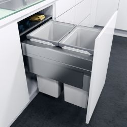 Vauth Sagel ENVI Space XX Pro - 500mm door, 2 bins, 515mm depth - integrated under counter pull out kitchen cupboard bin