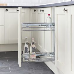 Pull Out Storage Unit, Chrome Linear Wire Baskets, for Min. Cabinet Width 150 mm, Unhanded