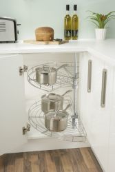 Carousel Set, Chrome Wire, Half Circle, for Min. Door Width 450-500 mm