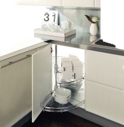 Carousel Set, Chrome Wire, Half Circle, for Min. Door Width 400 or 450 mm