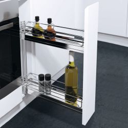 Storage Basket Set, for Cabinet Width 150 mm, 90°, Vauth-Sagel VS SUB Slim - Chrome plated