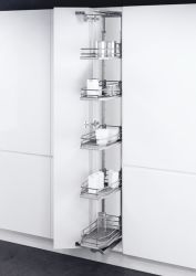 Vauth-Sagel Tal Gate N, Swing Out Larder Unit - Premea Grey Solid Base and Wire Baskets
