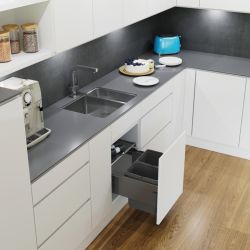 Vauth Sagel ENVI Space S - 500mm, 2 bins - integrated under sink pull out kitchen cupboard bin