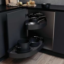 Pull Out Shelving Unit, Lava Grey Curve Shelves, Vauth-Sagel Cornerstone® Maxx