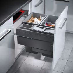 Hailo Euro Cargo - 600mm door, 4 bins - integrated under counter pull out kitchen cupboard bin