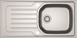 Clearwater Bolero Stainless Steel Large Single Bowl & Reversible Drainer Inset Kitchen Sink - Stainless Steel