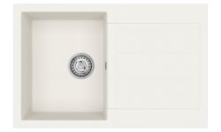 Clearwater Vesta Compact D100 single bowl inset granite composite kitchen sink with reversible drainer  top-down view showing 1000mm x 500mm dimensions