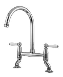 Clearwater Elegance, Dual Lever, C-Spout, Traditional Belfast Bridge Kitchen Tap