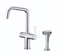 Clearwater Magus 4, Single Lever, U-Spout, 4-in-1 Filtered Water & Instant Boiling Water Kitchen Tap with Pull Out Hand Spray