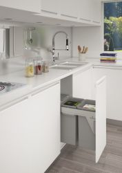 Stanto - 400mm door, 2 bins - integrated under counter pull out kitchen cupboard bin