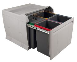 City - 600mm door, 4 bins  - under sink pull out kitchen cupboard bin