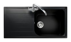 Rangemaster Amethyst Granite 482mm Single bowl Inset Kitchen Sink with drainer