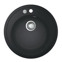 Grohe K200 Black Quartz composite 380mm Inset Kitchen Sink - 31 588 SD0