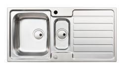 Abode Neron Brushed Stainless steel 1.5 bowl Inset Kitchen Sink with drainer - AW5113