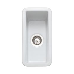 Rangemaster Rustique White Ceramic Half bowl Undermount or Insetmount Kitchen Sink