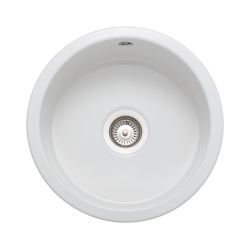 Rangemaster Rustique White Ceramic 385mm Undermount or Insetmount Kitchen Sink