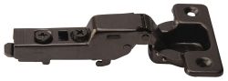 Hafele Metalla 310, 110 degree click on soft close kitchen cabinet hinge, for half overlay mounted doors - Black Nickel Plated