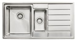 Hafele Veneto Satin Stainless steel 1.5 bowl Inset Kitchen Sink with drainer