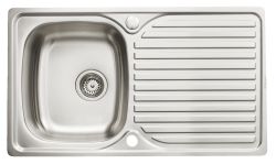 Hafele Irah Satin Stainless steel 400 mm Single bowl Inset Kitchen Sink with drainer