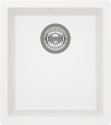 Schock CRISTADUR Kaia N-100S single bowl undermount granite composite kitchen sink  350mm wide  top-down view showing waste opening