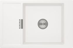 Schock CRISTADUR Mono D-100XS single bowl granite composite inset kitchen sink with reversible drainer  top view showing 440mm bowl dimensions