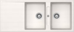 Schock CRISTADUR Mono D-200 double bowl inset granite composite kitchen sink with reversible drainer  1160mm wide