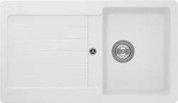Schock CRISTALITE Typos 1.5 bowl inset granite composite kitchen sink with reversible drainer 860mm wide silk finish shown from above