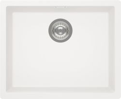 The1810 CRISTADUR Kaia N-100L 500mm single bowl undermount stainless steel kitchen sink with integrated waste kit  top-down view