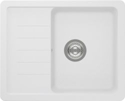 Schock CRISTALITE Pinedo D100XS granite composite inset kitchen sink with 335mm bowl width  175mm depth  and integrated drainer  overhead view