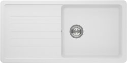 Schock CRYSTALITE Pinedo single bowl inset granite composite kitchen sink with reversible drainer  485mm wide bowl  overhead view