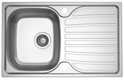 Clearwater Verdi Stainless Steel Single Bowl & Reversible drainer Inset Kitchen Sink - Stainless Steel - Reversible drainer