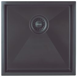 Clearwater Volta Black Stainless steel 400 mm Inset or Undermount Kitchen Sink