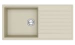 Clearwater Kameo Smart Quarex Large 480 mm Single Bowl Inset Granite Composite Kitchen Sink and Drainer - Nude Beige