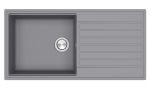 Clearwater Kameo Smart Quarex Large 480 mm Single Bowl Inset Granite Composite Kitchen Sink and Drainer - Steel Grey
