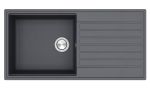 Clearwater Kameo Smart Quarex Large 480 mm Single Bowl Inset Granite Composite Kitchen Sink and Drainer - Slate Grey