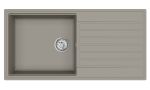 Clearwater Kameo Smart Quarex Large 480 mm Single Bowl Inset Granite Composite Kitchen Sink and Drainer - Fossil Grey