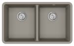 Clearwater Nova Quarex Granite Double bowl Inset or Undermount Kitchen Sink - Fossil Grey