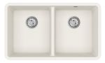 Clearwater Nova Quarex Granite Double bowl Inset or Undermount Kitchen Sink - Blizzard