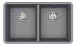 Clearwater Nova Quarex Granite Double bowl Inset or Undermount Kitchen Sink - Steel Grey