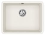 Clearwater Nova Quarex Granite 535 mm Single bowl Inset or Undermount Kitchen Sink - Blizzard White