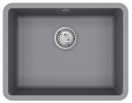 Clearwater Nova Quarex Granite 535 mm Single bowl Inset or Undermount Kitchen Sink - Steel Grey