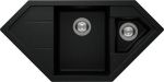 Schock CRISSTADUR Signus C150  2 Bowls Inset Granite Composite Corner Kitchen Sink and Drainer - Magma Black