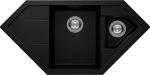 Schock CRISSTADUR Signus C150  2 Bowls Inset Granite Composite Corner Kitchen Sink and Drainer - Puro Black