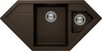 Schock CRISSTADUR Signus C150  2 Bowls Inset Granite Composite Corner Kitchen Sink and Drainer - Bronze Grey