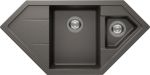 Schock CRISSTADUR Signus C150  2 Bowls Inset Granite Composite Corner Kitchen Sink and Drainer - Silverstone Grey