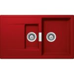 Schock CRISTADUR Mono D-150 1.5 Bowls Inset Granite Composite Kitchen Sink and Drainer - Rouge Red