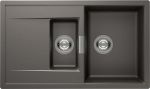 Schock CRISTADUR Mono D-150 1.5 Bowls Inset Granite Composite Kitchen Sink and Drainer - Silverstone Grey