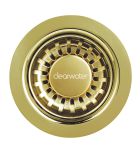 Clearwater 90mm Strainer Waste with Overflow - Gold
