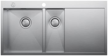 Clearwater Zenith Brushed Stainless steel 1.5 bowl Inset Kitchen Sink with drainer