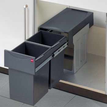 Hailo Tandem - 300mm door, 2 bins - under sink pull out kitchen cupboard bin